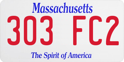 MA license plate 303FC2