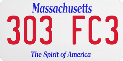 MA license plate 303FC3
