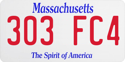 MA license plate 303FC4