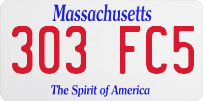 MA license plate 303FC5