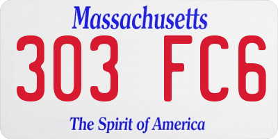 MA license plate 303FC6