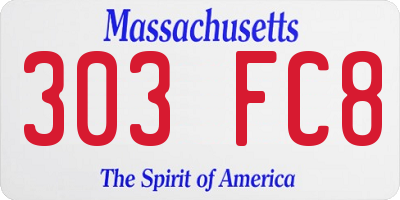 MA license plate 303FC8