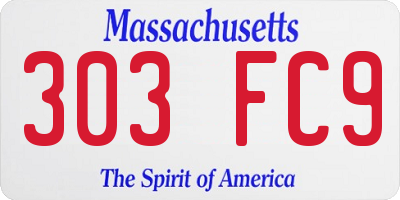 MA license plate 303FC9