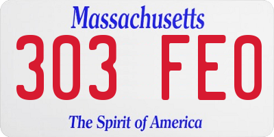 MA license plate 303FE0