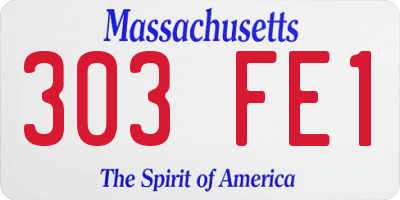 MA license plate 303FE1