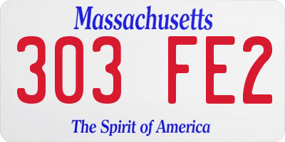 MA license plate 303FE2