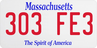 MA license plate 303FE3