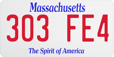 MA license plate 303FE4