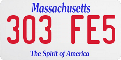 MA license plate 303FE5
