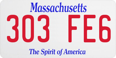 MA license plate 303FE6