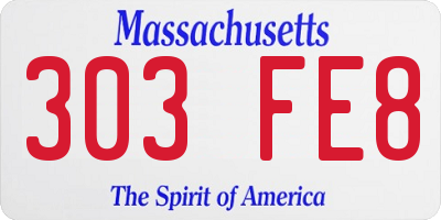MA license plate 303FE8