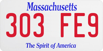 MA license plate 303FE9
