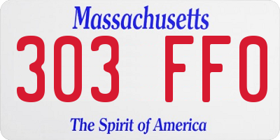 MA license plate 303FF0
