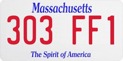 MA license plate 303FF1