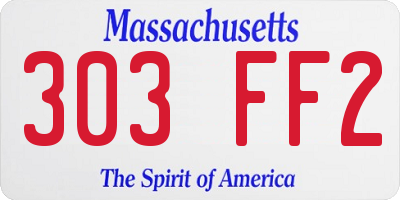 MA license plate 303FF2