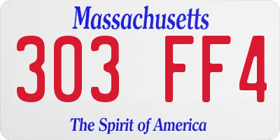 MA license plate 303FF4