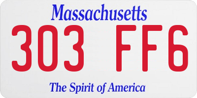 MA license plate 303FF6