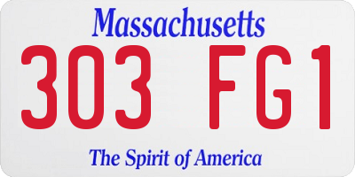 MA license plate 303FG1
