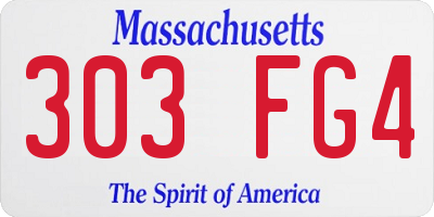 MA license plate 303FG4