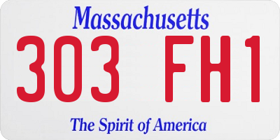 MA license plate 303FH1