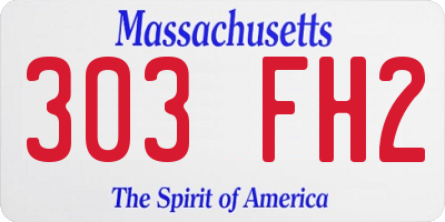 MA license plate 303FH2
