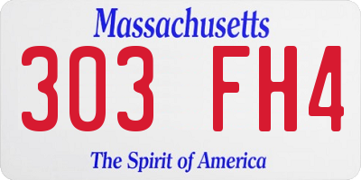 MA license plate 303FH4