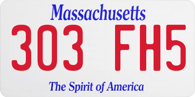 MA license plate 303FH5