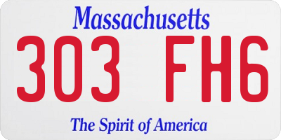 MA license plate 303FH6