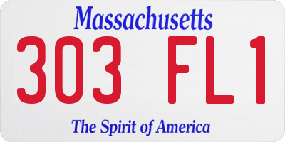 MA license plate 303FL1
