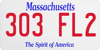 MA license plate 303FL2