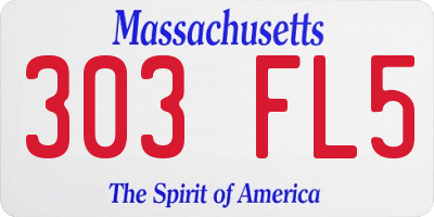 MA license plate 303FL5