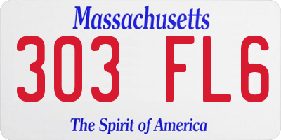 MA license plate 303FL6