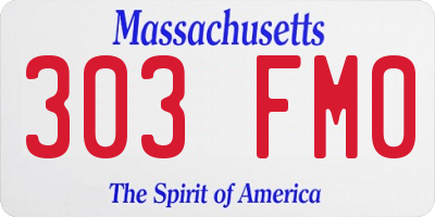 MA license plate 303FM0