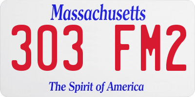 MA license plate 303FM2
