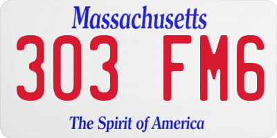 MA license plate 303FM6
