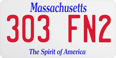 MA license plate 303FN2