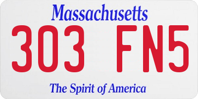 MA license plate 303FN5