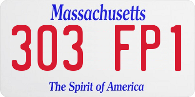 MA license plate 303FP1