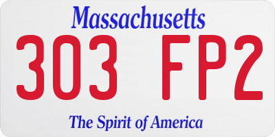 MA license plate 303FP2