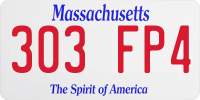 MA license plate 303FP4
