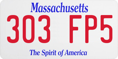 MA license plate 303FP5