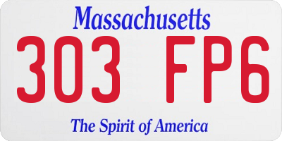 MA license plate 303FP6