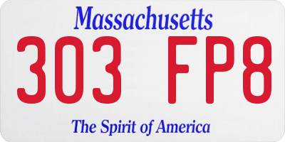 MA license plate 303FP8