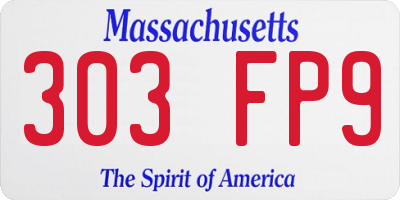 MA license plate 303FP9