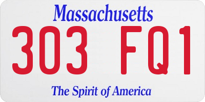 MA license plate 303FQ1