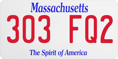 MA license plate 303FQ2
