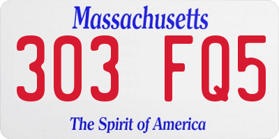 MA license plate 303FQ5