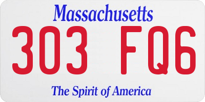 MA license plate 303FQ6