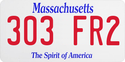 MA license plate 303FR2