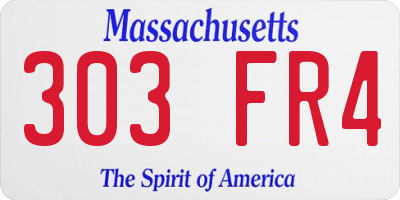 MA license plate 303FR4